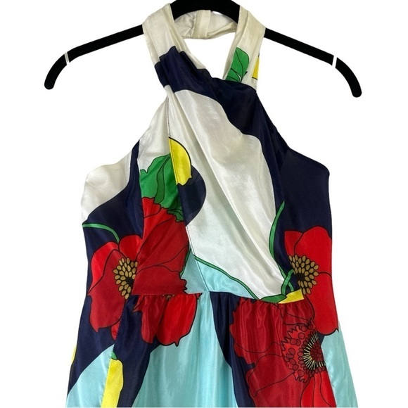 Tibi Silk Tropical Poppy Halter Mini Dress NWT Size: 4 - Picture 3 of 9